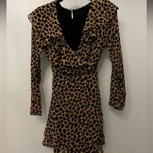 Free people cheetah printed wrap dress